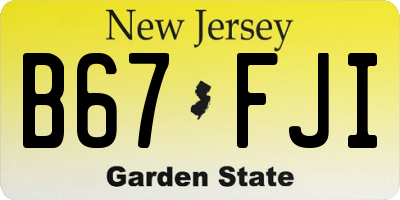 NJ license plate B67FJI