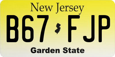 NJ license plate B67FJP