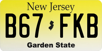 NJ license plate B67FKB
