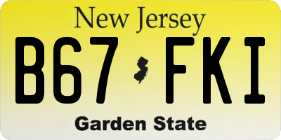 NJ license plate B67FKI