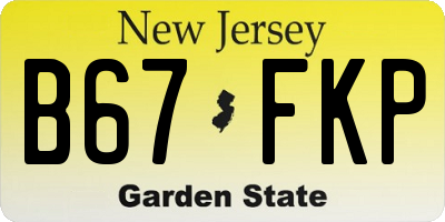 NJ license plate B67FKP