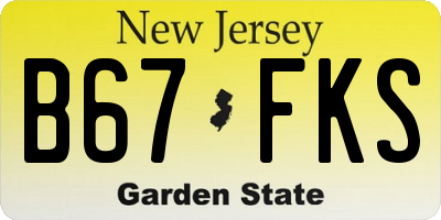 NJ license plate B67FKS
