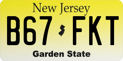 NJ license plate B67FKT