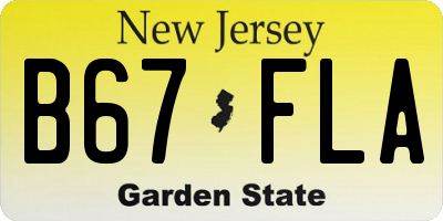 NJ license plate B67FLA