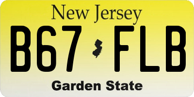 NJ license plate B67FLB