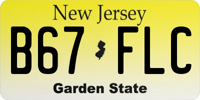 NJ license plate B67FLC