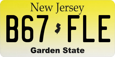 NJ license plate B67FLE