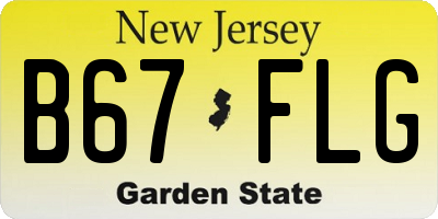 NJ license plate B67FLG