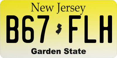NJ license plate B67FLH