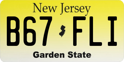 NJ license plate B67FLI
