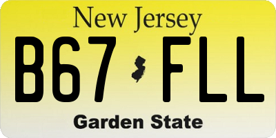 NJ license plate B67FLL