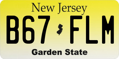 NJ license plate B67FLM