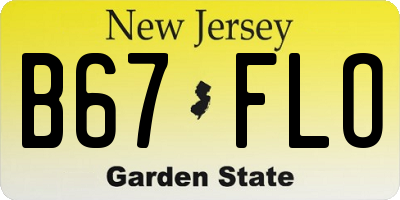NJ license plate B67FLO