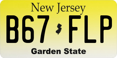 NJ license plate B67FLP