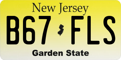 NJ license plate B67FLS