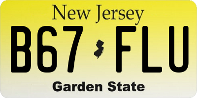 NJ license plate B67FLU