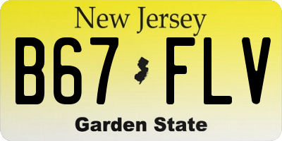 NJ license plate B67FLV