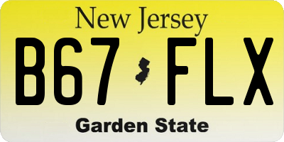 NJ license plate B67FLX