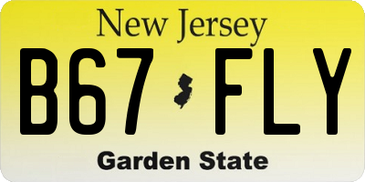 NJ license plate B67FLY