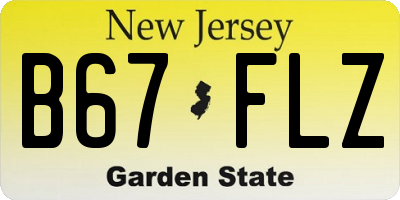 NJ license plate B67FLZ
