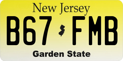 NJ license plate B67FMB