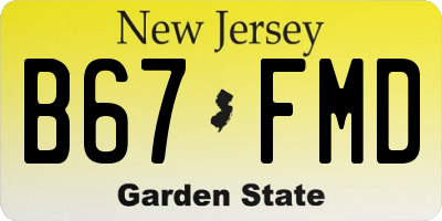 NJ license plate B67FMD