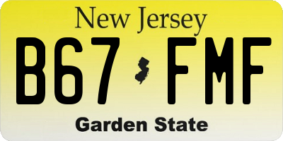 NJ license plate B67FMF