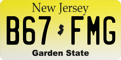 NJ license plate B67FMG