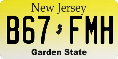 NJ license plate B67FMH