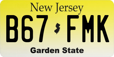 NJ license plate B67FMK