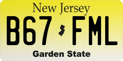 NJ license plate B67FML