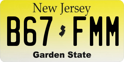 NJ license plate B67FMM
