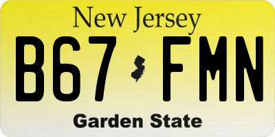 NJ license plate B67FMN