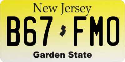 NJ license plate B67FMO
