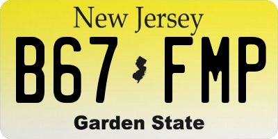 NJ license plate B67FMP