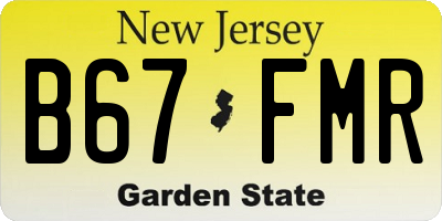 NJ license plate B67FMR