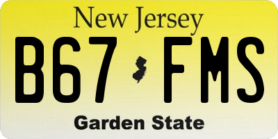 NJ license plate B67FMS