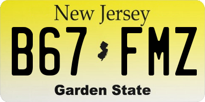 NJ license plate B67FMZ