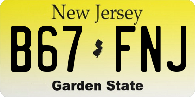 NJ license plate B67FNJ