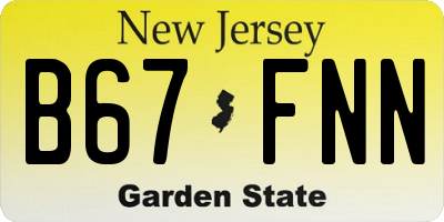 NJ license plate B67FNN