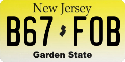 NJ license plate B67FOB