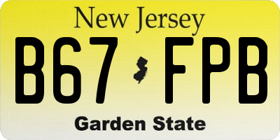 NJ license plate B67FPB