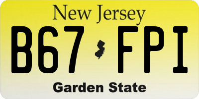 NJ license plate B67FPI