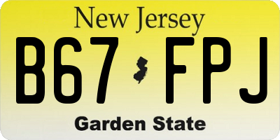 NJ license plate B67FPJ