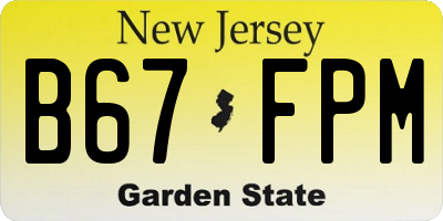 NJ license plate B67FPM
