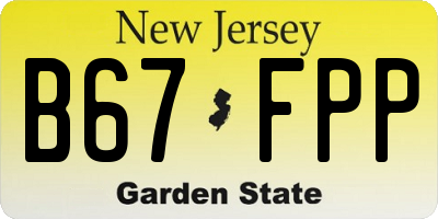 NJ license plate B67FPP