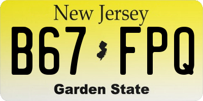 NJ license plate B67FPQ