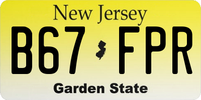 NJ license plate B67FPR