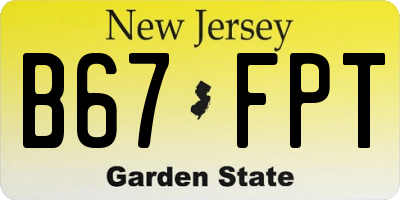 NJ license plate B67FPT