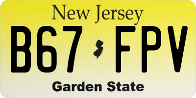 NJ license plate B67FPV